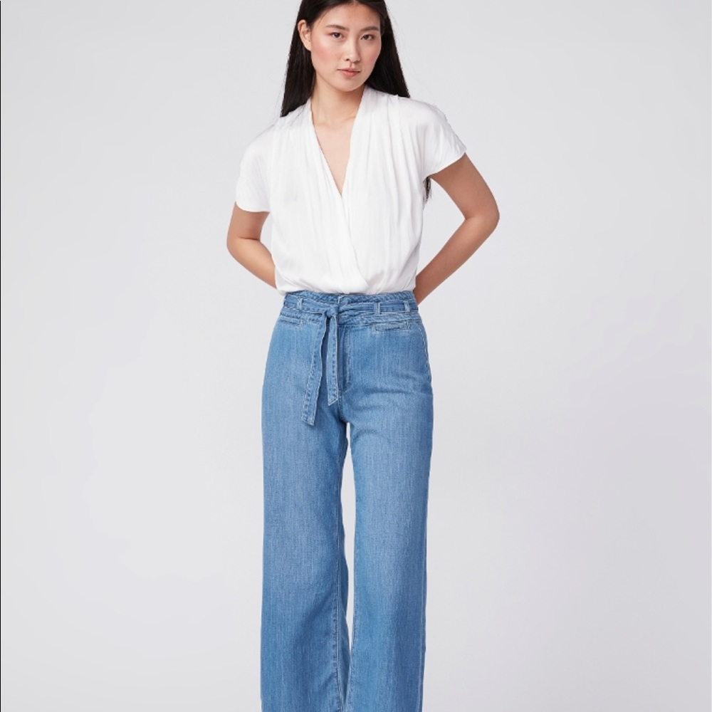 Paige White Blouse Dijon Body Suit